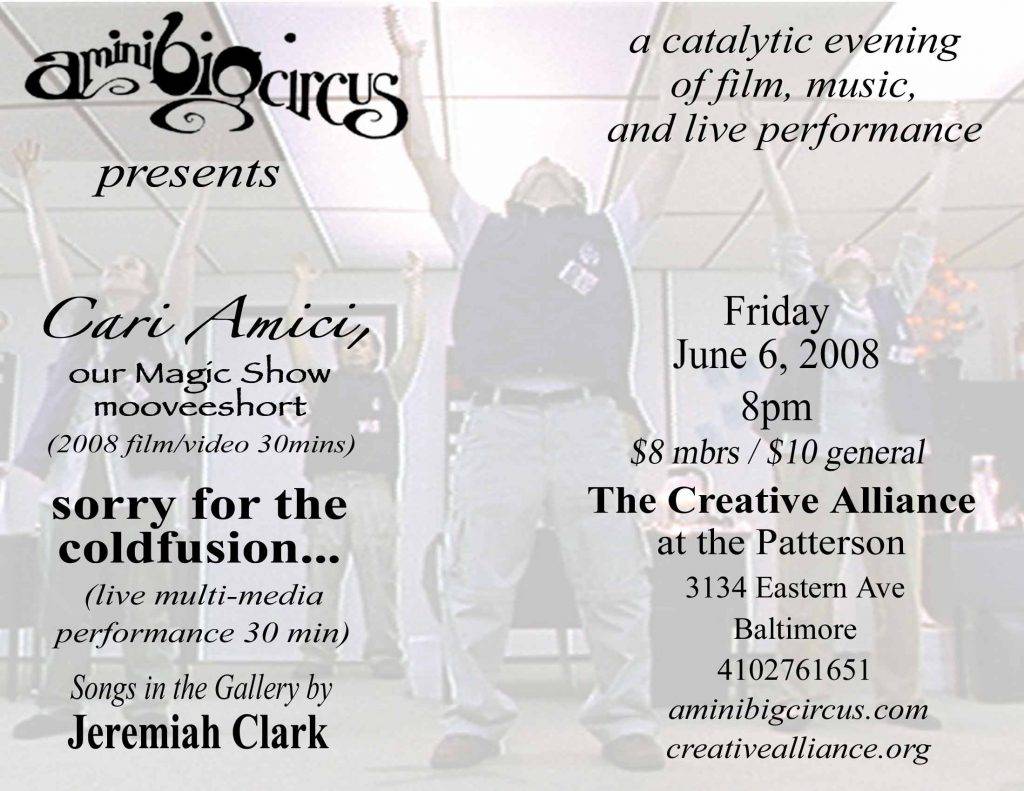 "aminibigcircus presents" an evening of Film, Music, and Live Performance