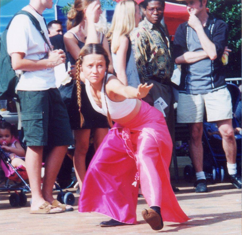 Julie M. Anderson performs with aminibigcircus at Baltimore's Artscape 2000