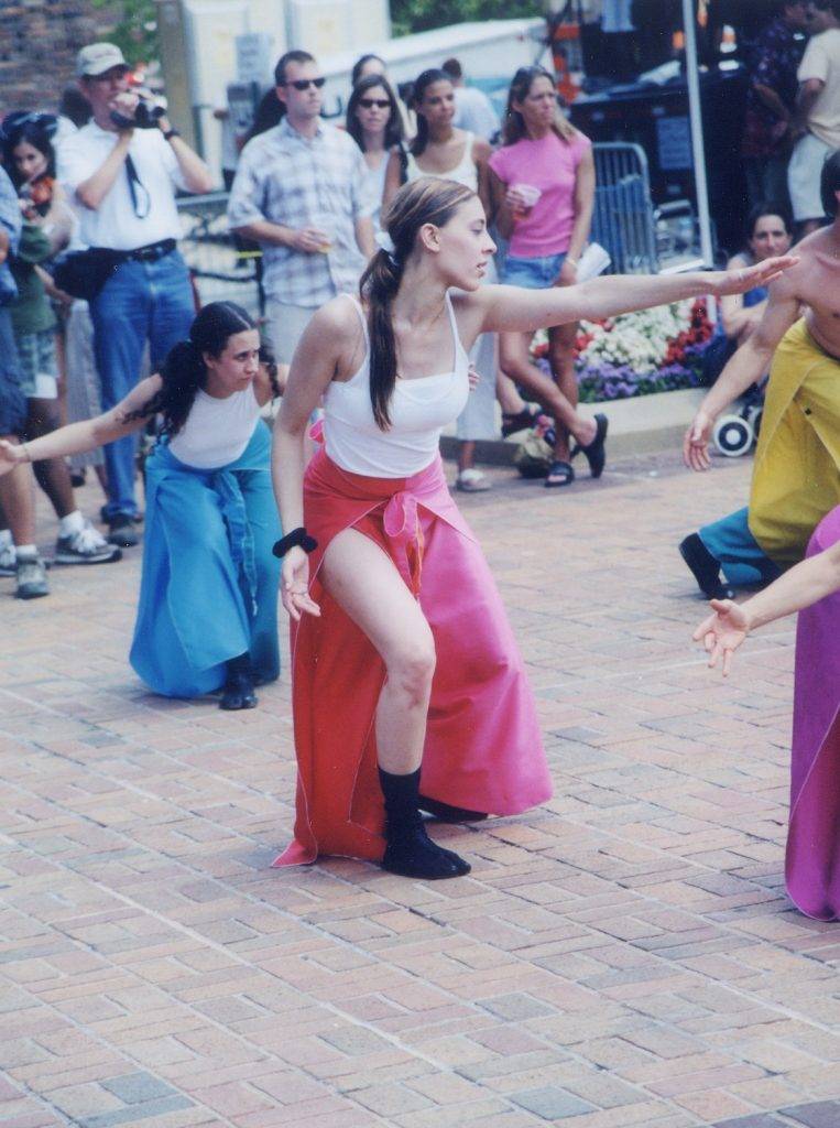 Marissa DeVita and Melissa Webb perform with aminibigcircus at Baltimore's Artscape 2000