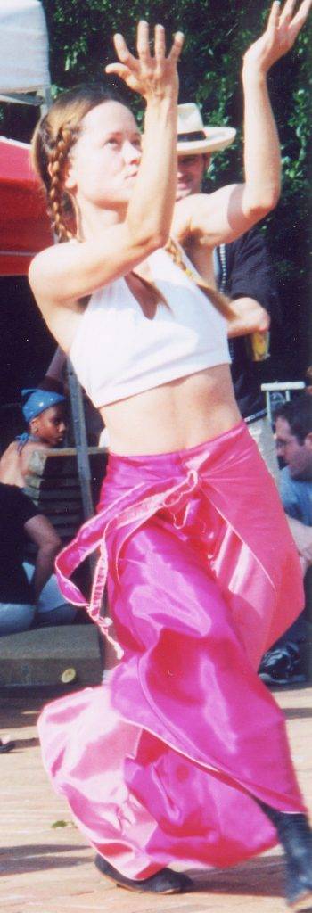 Julie M. Anderson performs with aminibigcircus at Baltimore's Artscape 2000