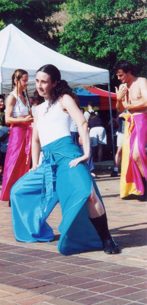 Melissa Webb, Julie M. Anderson, and Steven Dewey perform with aminibigcircus at Baltimore's Artscape 2000